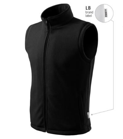 Fleece vest uniseks Next azuur blauw - Zwart 01 (brand label)